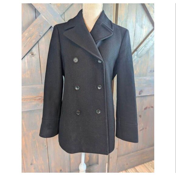 Brooks Brothers black women's peacoat xs fits like a small - Picture 1 of 7